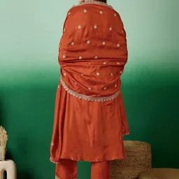 Altecia Women Ethnic Motifs Embroidered Empire Kurta with Trousers & With Dupatta image 4