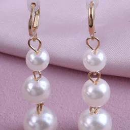 DressBerry Gold-Plated Pearls Beaded Korean Styled Circular Drop Earrings-image-56