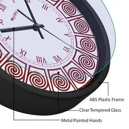 OLIVE TREE Black & Red Printed Contemporary Wall Clock image 3