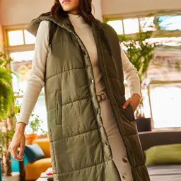 Trendyol Hooded Neck Longline Puffer Jacket-picture-39