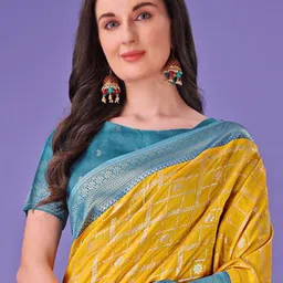 Mitera Woven Design Zari Silk Blend Saree image 3