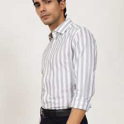 Andamen Semi Casual Men Cotton Dobby Stripe Regular Fit Shirt image 3