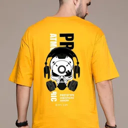 UNIQSOME Men Graphic Printed Round Neck Cotton Oversized T-shirt image 2