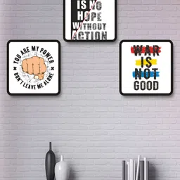 SAF White & Yellow 3 Pieces Motivational Quotes Printed Wooden Wall Art-picture-30