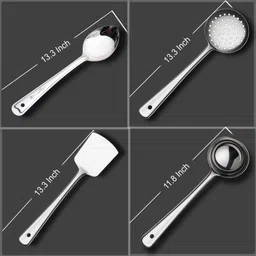 barakha Premium quality Stainless Steel Pack of 4 - Serving Spoon Kitchen Tool Set image 5