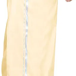 Prakasam Cotton SILK LOOK ASHA PATTU 8 YARD(3.60M)COLOUR Solid Men Dhoti image 3