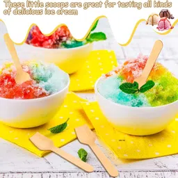 v4l Disposable Wooden Ice-cream Spoon Set image 5