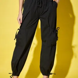 dimpy garments Women Relaxed Black Cotton Blend Trousers image 3