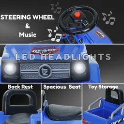 toyzoy Starlight Lite Manual Push Ride On for Kids|Boys|Girls Jeep Non Battery Operated Ride On image 3