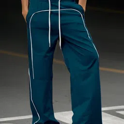 rajovati Women Striped Blue Track Pants image 1