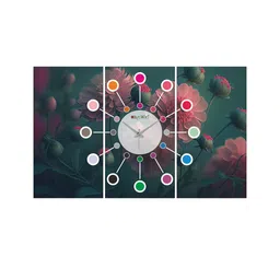 olive tree Como Multicolour Engineered Wood Wall Clock image 2