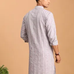 shvaas by vastramay Men Printed Pure Cotton Straight Kurta image 3