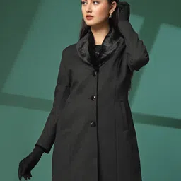 protex Tweed Solid Coat For Women-picture-21