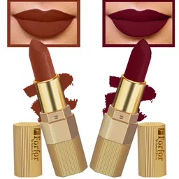 FORFOR Xpression Set Of 2 Long Last Stick Matte Lipsticks-Maroon Matte 307-Brown Nude 301 image 2
