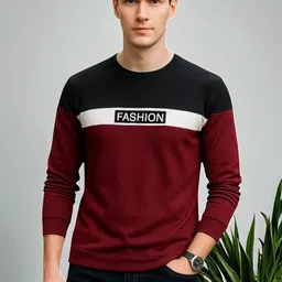 autna Men Printed Round Neck Cotton Blend Maroon T-Shirt-picture-29