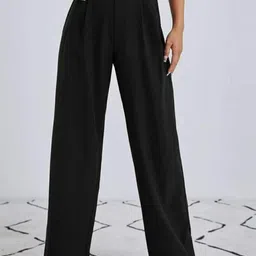 broadstar Women Loose Fit Black Lycra Blend Trousers-picture-45