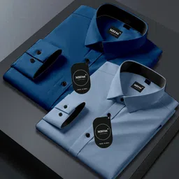 mbf66 Men Slim Fit Solid Spread Collar Casual Shirt-picture-14