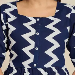 gonerdham Women A-line Blue Knee Length Dress image 4