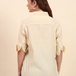 sofisty Women Regular Fit Striped Button Down Collar Casual Shirt image 2