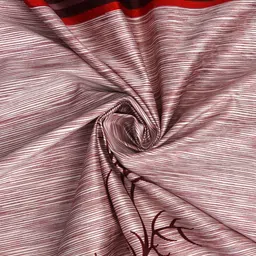 Maroon Floral Polyester 9 Ft Semisheer Eyelet Door Curtains (Set of 2) by Cortina image 3