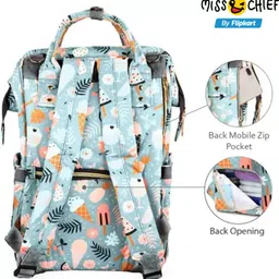 miss & chief Large Capacity Mother Bag Diaper Backpack with Insulated Bottle Storage Diaper bag image 2