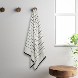 SPACES White & Grey Striped Pure Cotton 575 GSM Bath Towel-picture-4