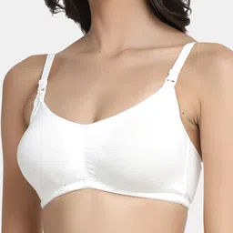Inner Sense White Organic Cotton Antimicrobial Nursing Sustainable Bra with Removable Pads IMB001C image 4