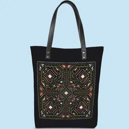 Kalankit Floral Printed Shopper Tote Bag Up to 16 inch-image-1