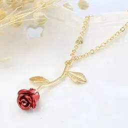 VIEN Gold-Plated Rose Shape Pendant Chain-picture-20