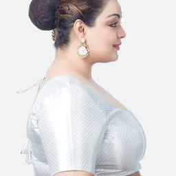 Biyu Plus Size Woven Design Brocade Saree Blouse image 2