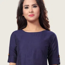 Studio Shringaar Cotton Boat Neck Short Sleeve Saree Blouse-picture-49