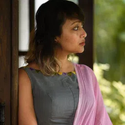 Suta Women Grey Solid Cotton Saree Blouse-image-5