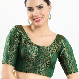 SALWAR STUDIO Floral Woven Design Saree Blouse-image-28