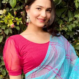 Bindigasm's Advi Short Puff Sleeve Saree Blouse image 1