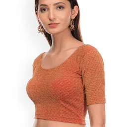 Bindigasm's Advi Woven Design Jacquard Stretchable Readymade Saree Blouse image 5