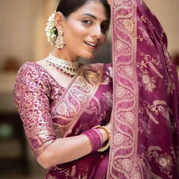 BAESD Woven Design Pure  Silk Saree image 2