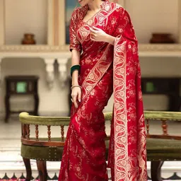 S.K.C Woven Design Zari Banarasi Saree image 2