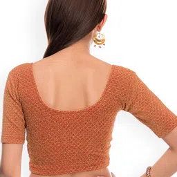 Bindigasm's Advi Woven Design Jacquard Stretchable Readymade Saree Blouse image 2