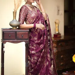 BAESD Woven Design Pure  Silk Saree image 3