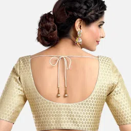 Biyu Ethnic Motifs Woven-Design Brocade Readymade Saree Blouse image 5