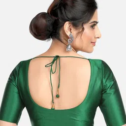 Biyu Short Sleeves Tie Up Silk Saree Blouse image 3
