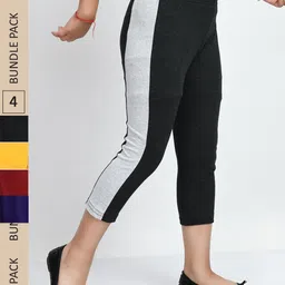 IndiWeaves Girls Pack of 4 Mid-Rise Cotton Capris-image-85