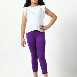 BAESD Girls Pack Of 3 Skinny Fit High-Rise Cotton Lycra Capris image 5