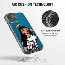 DailyObjects Blue & Beige Queen Babe Stride 2.0 iPhone 13 Phone Case image 3