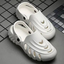HRX by Hrithik Roshan Men White Self Design Croslite Clogs-image-26