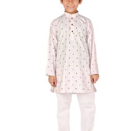 Pro-Ethic STYLE DEVELOPER Boys Pink Ethnic Motifs Printed Pure Cotton Kurta with Pyjamas-picture-35