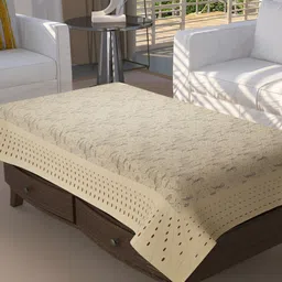 BIGGER FISH Beige Self Design Cotton 4-Seater Table Cover image 1
