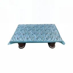 BIGGER FISH Blue & Black Floral Printed Rectangle Velvet Table Cover-picture-32