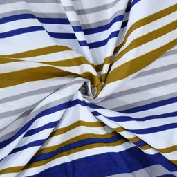 Arrabi Blue Striped 6-Seater Rectangle Cotton Table Cover image 3