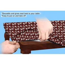 Stylista Maroon Floral Waterproof Rectangular 4-Seater Table Cover image 2